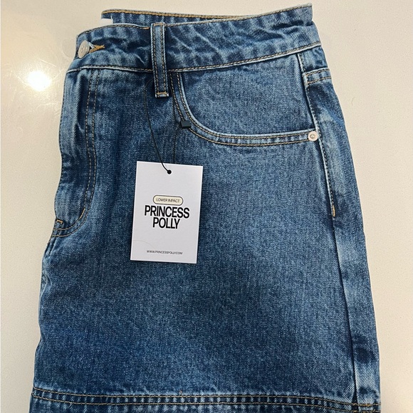 Princess Polly Mid Wash Denim Skort - Picture 1 of 5